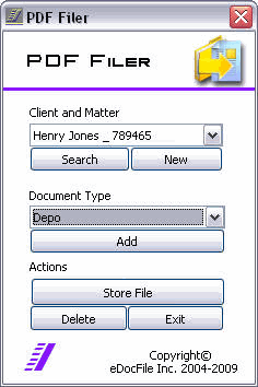 PDF Filer III V 1.0 software screenshot