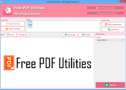 PDF Image Extractor 1.0 05/11/16 software screenshot