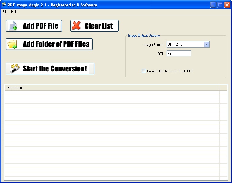 PDF Image Magic 3.5 software screenshot