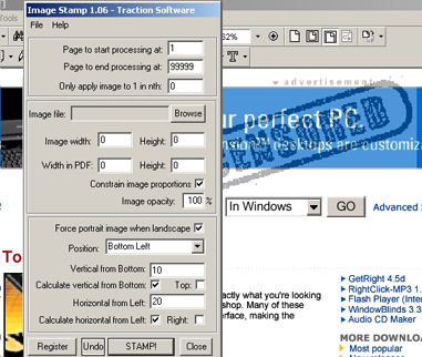 PDF Image Stamp 1.06 software screenshot