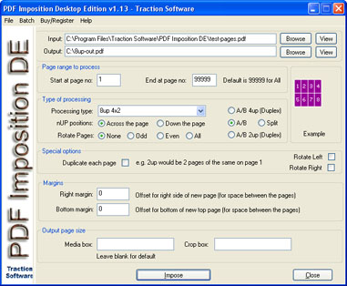 PDF Imposition Desktop Edition 1.19 software screenshot