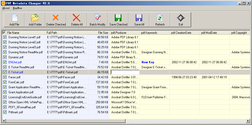 PDF Metadata Changer 2.7.2 software screenshot