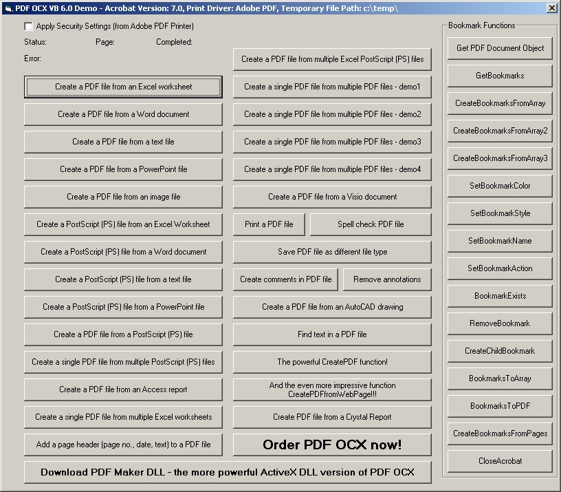 PDF OCX 2.6 software screenshot