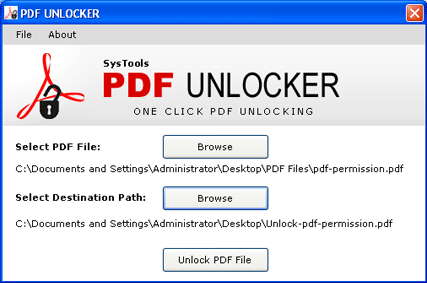 PDF Restriction Removal 3.0 software screenshot