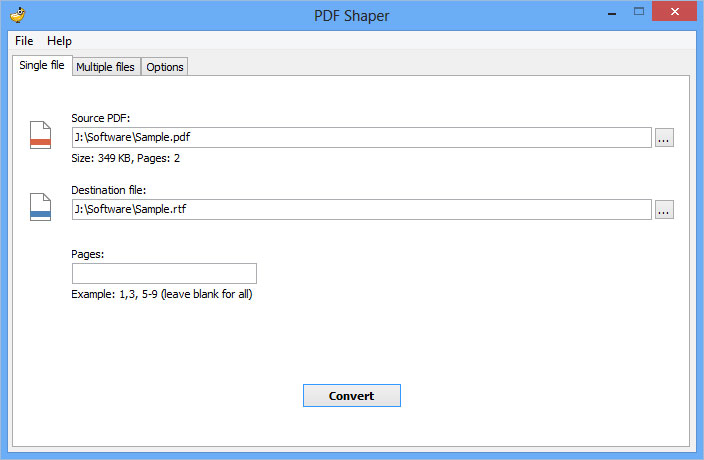 PDF Shaper 6.0 software screenshot