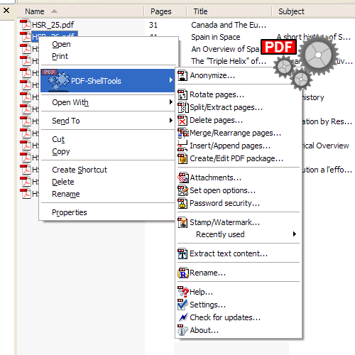 PDF-ShellTools 3.1.0.0 software screenshot