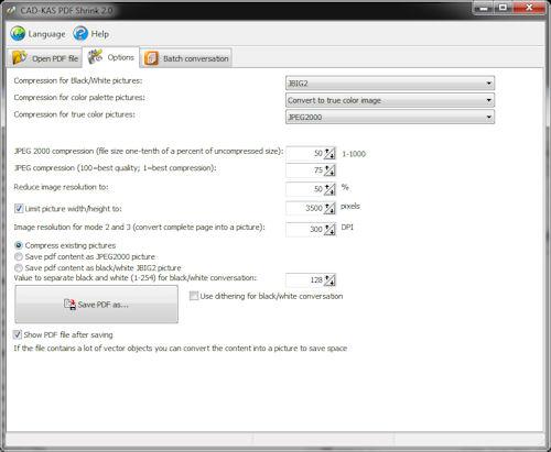 PDF Shrink 2.0 software screenshot