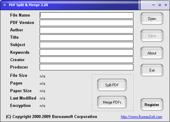 PDF Split & Merge 3.20 software screenshot