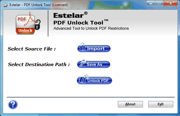 PDF Unlock Tool 2.4 software screenshot