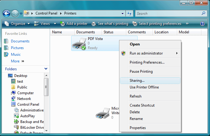 PDF Vista Server 7.02 software screenshot