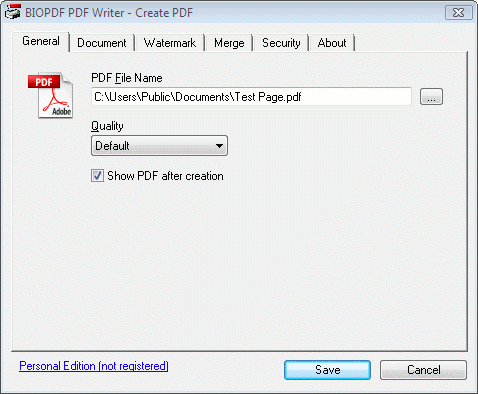 PDF Writer - bioPDF 10.12.0.2361 software screenshot