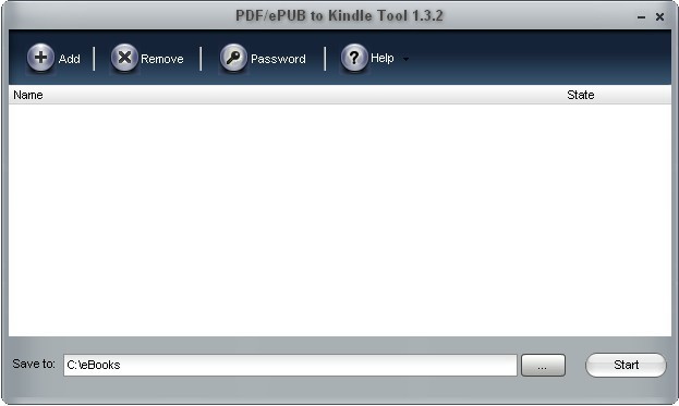 PDF/ePUB to Kindle Tool 2.6.0 software screenshot