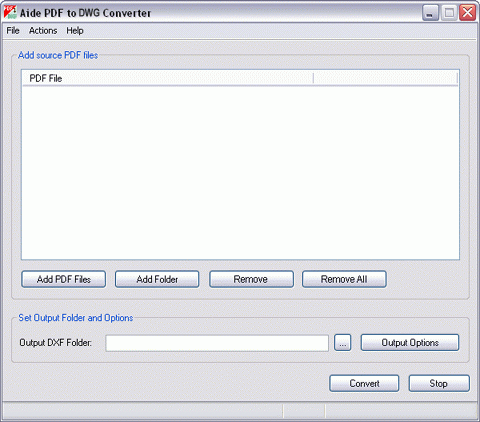 PDF to DWG 9.6 software screenshot