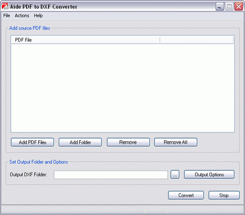 PDF to DXF 9.6 software screenshot