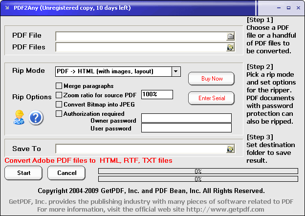 PDF2Any 5.0 software screenshot