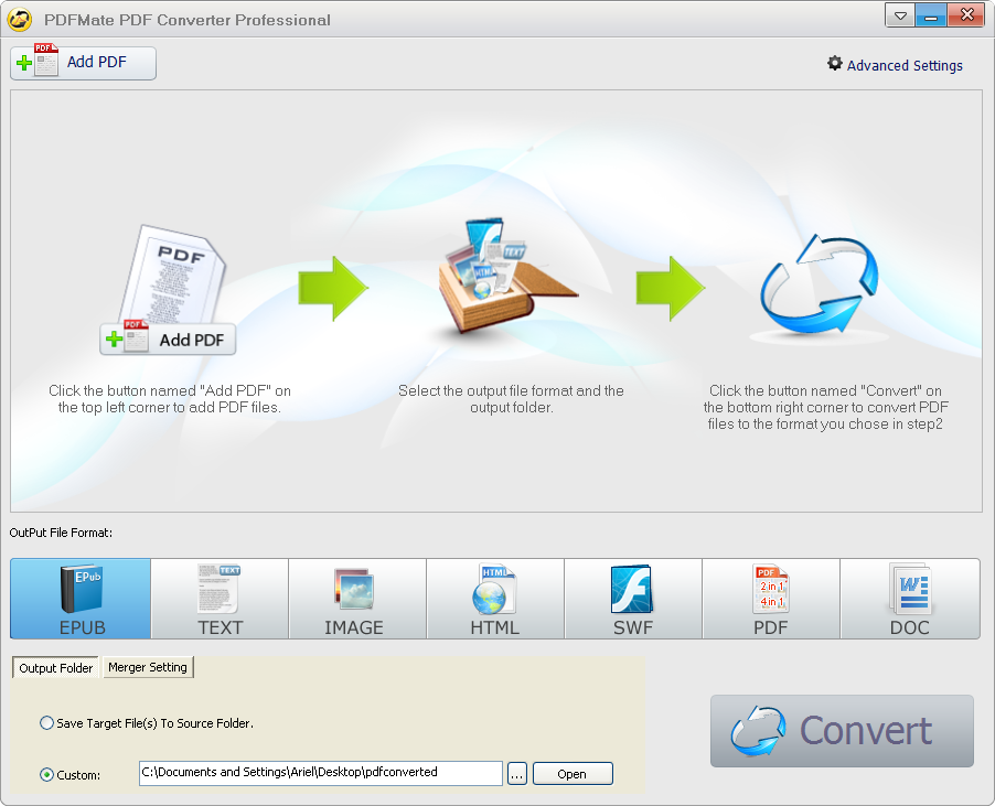 PDFMate PDF Converter Professional 1.75 software screenshot