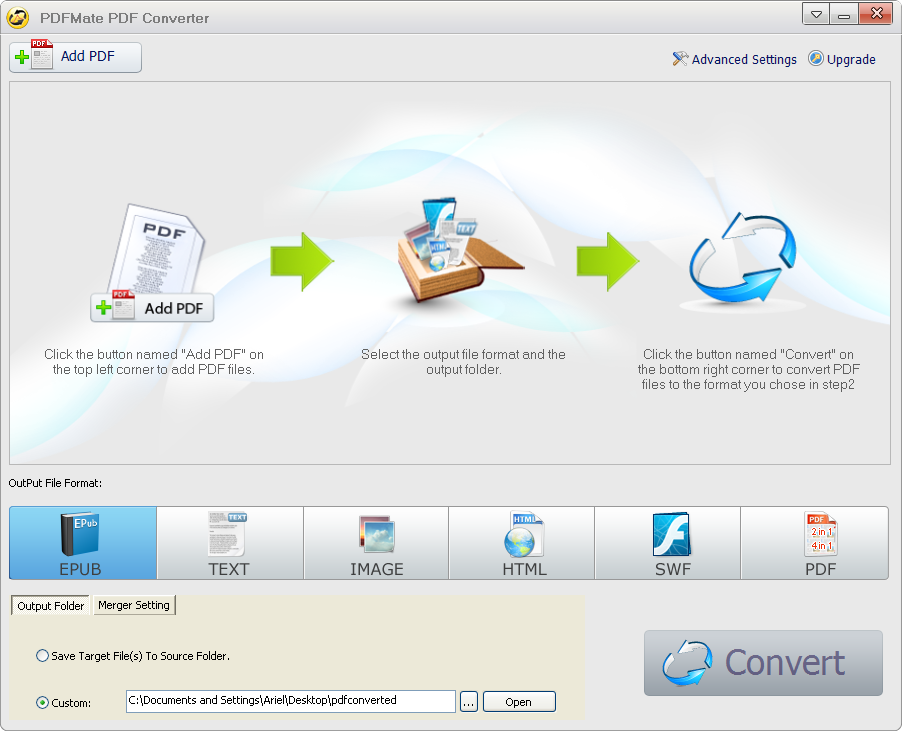 PDFMate PDF Converter 1.75 software screenshot