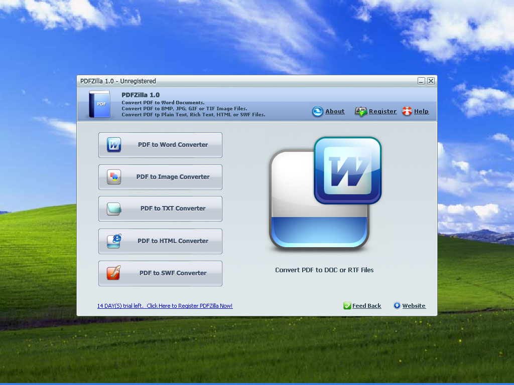 PDFZilla 3.2.1 software screenshot
