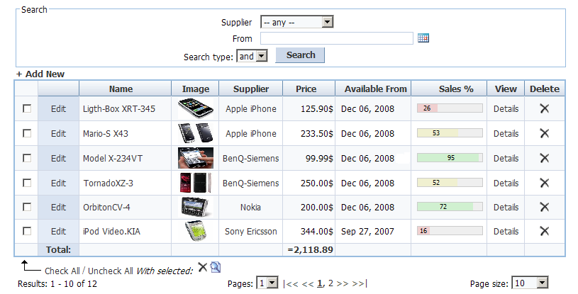 PHP DataGrid - DataGrid Script, DataGrid Control 4.2.8 software screenshot