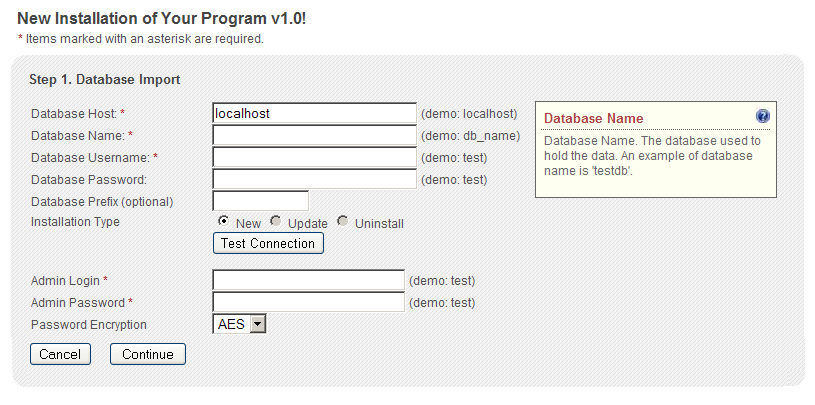 PHP EasyInstaller online installation module for web applications 3.0.4 software screenshot