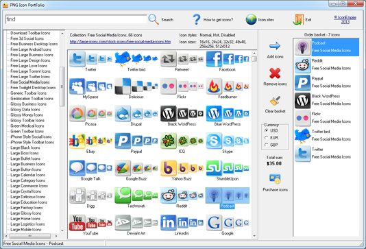 PNG Icon Portfolio 2016.1 software screenshot