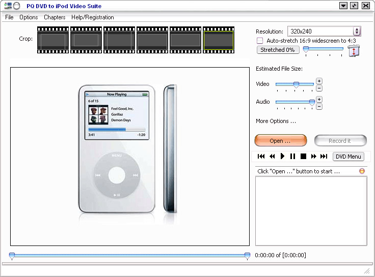 PQ DVD to iPod Video Converter Suite Build 88 3.1 software screenshot