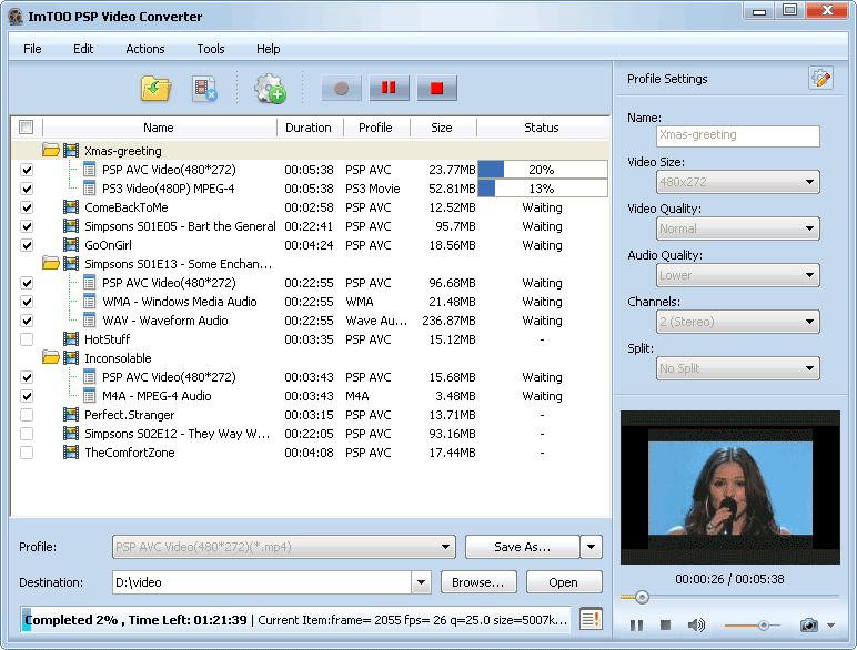 PSP Video Converter 5.1.17 software screenshot