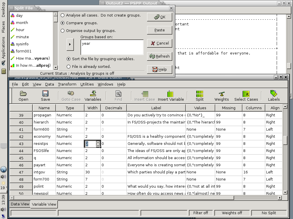 PSPPIRE Data Editor (formerly PSPP) 0.10.1-g1082b8 software screenshot