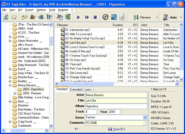 PZ TagEditor 5.1 software screenshot