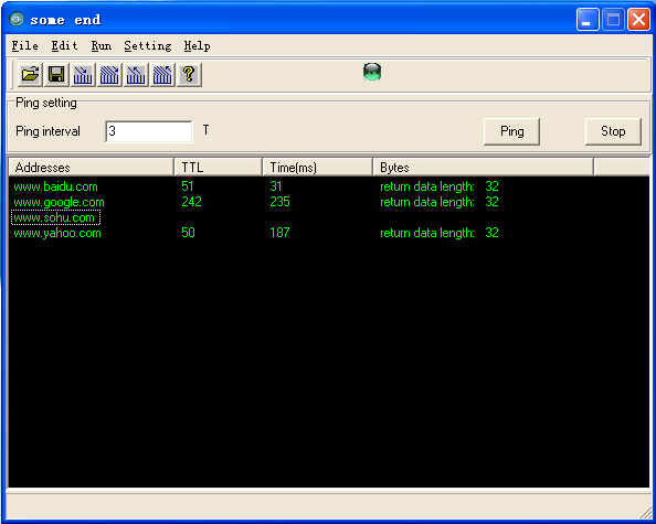 PackPal Ping Utility 2.1.2 software screenshot