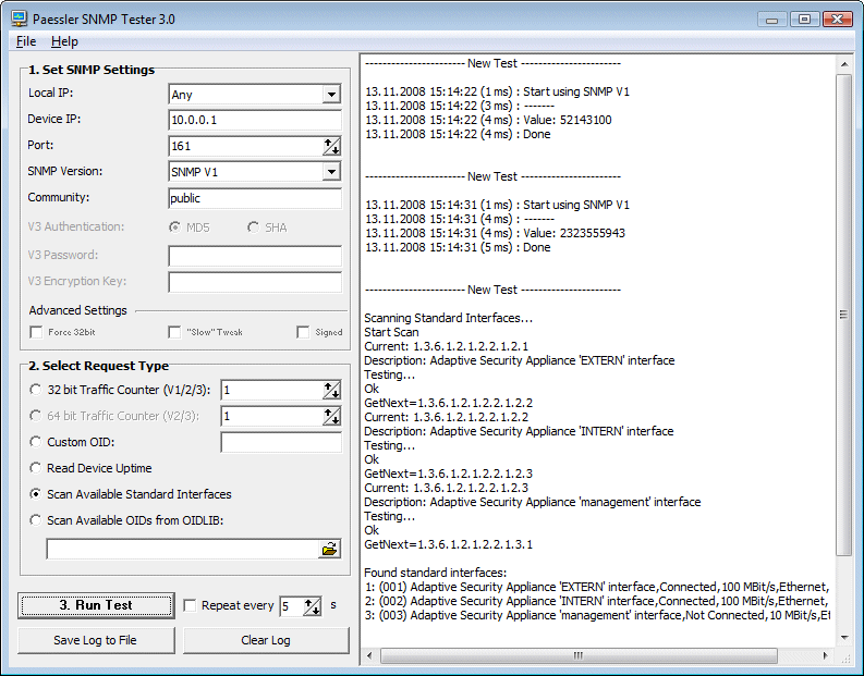 Paessler SNMP Tester 5.2.3 software screenshot