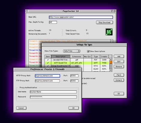 PageSucker Mac 3.2 software screenshot