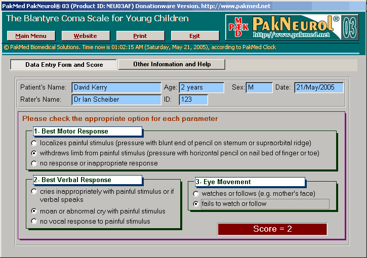 PakMed PakNeurol 03 1.0.0 software screenshot
