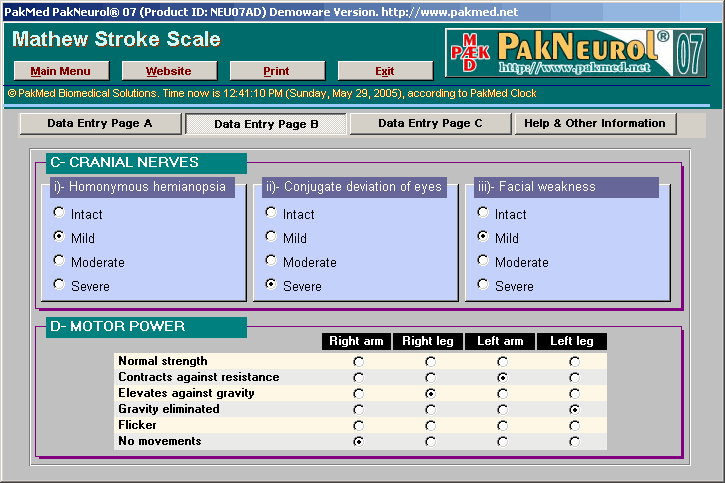 PakMed PakNeurol 07 1.0.0 software screenshot