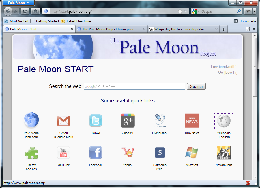 Portable Pale Moon 27.3.0 software screenshot