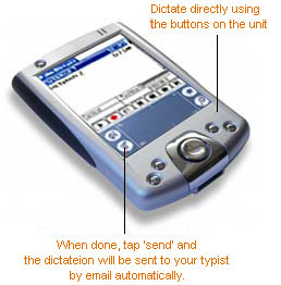 Palm Dictate Dictation Recorder 1.00 software screenshot