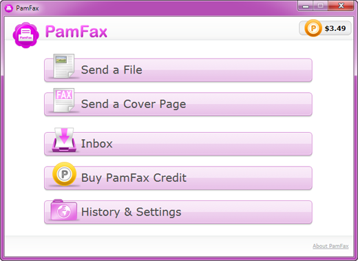 PamFax 3.5.3.161 software screenshot