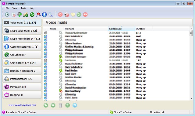 Pamela for Skype Basic Version 4.9.0.85 software screenshot