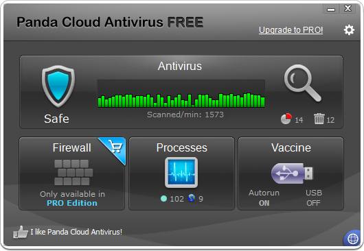Panda Cloud Antivirus 2.3.0 software screenshot
