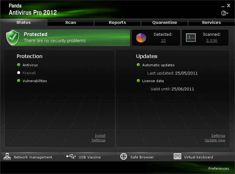 Panda Free Antivirus 18.0.1 software screenshot
