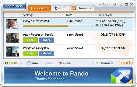 Pando 2.5.2.2 Build 41293 software screenshot