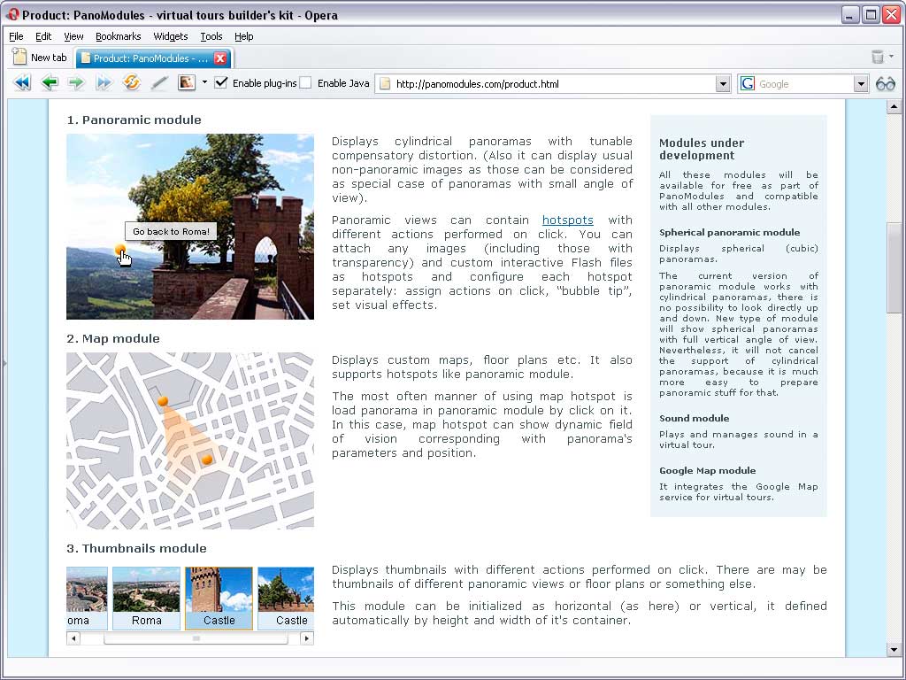 PanoModules 1.05 software screenshot