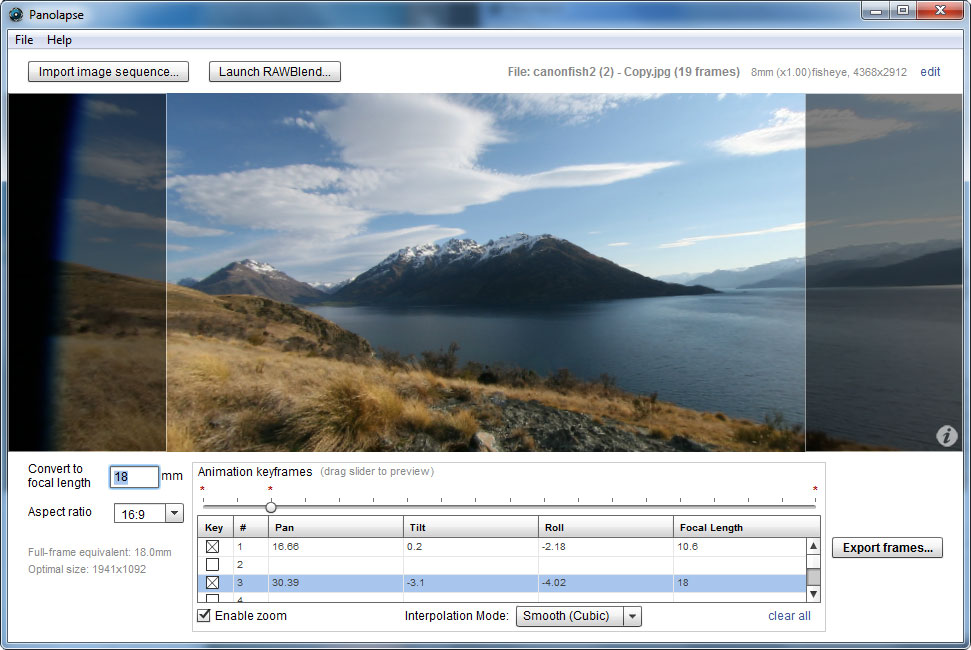 Panolapse 1.173 software screenshot