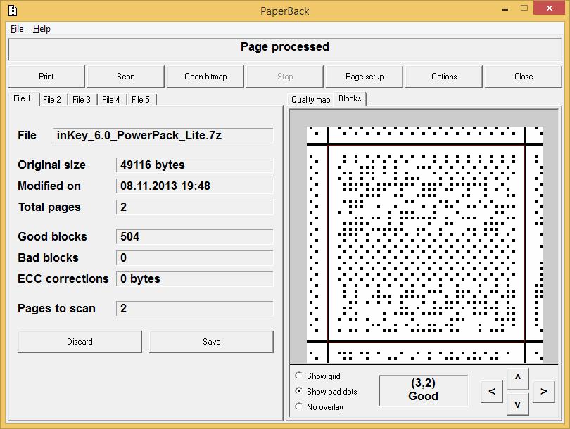 PaperBack 1.20 (RA0193) software screenshot