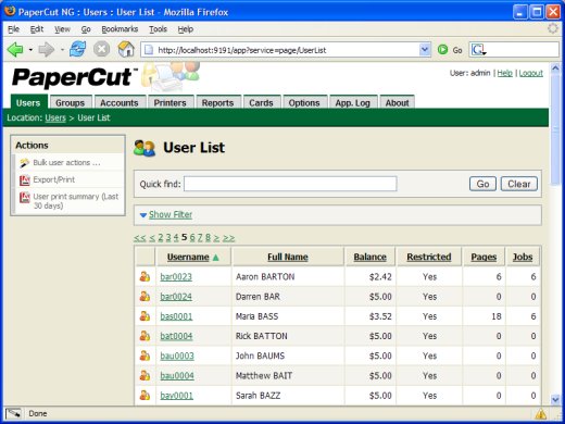 PaperCut NG 17.0.7.40234 software screenshot