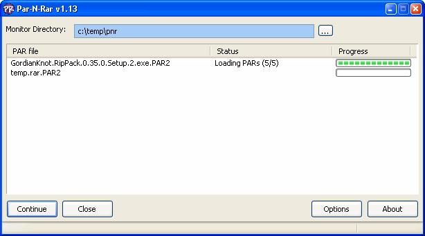 Par-N-Rar 1.30 software screenshot