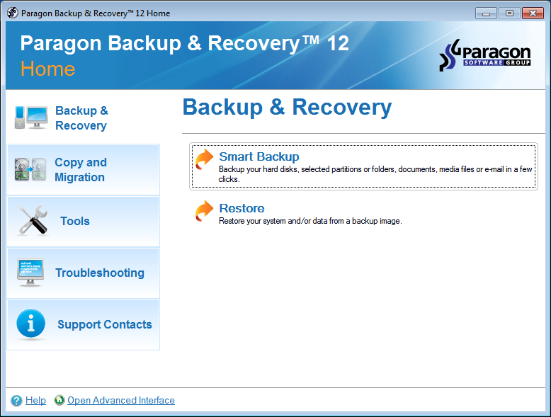 Paragon Backup  10.0.19.16240  software screenshot