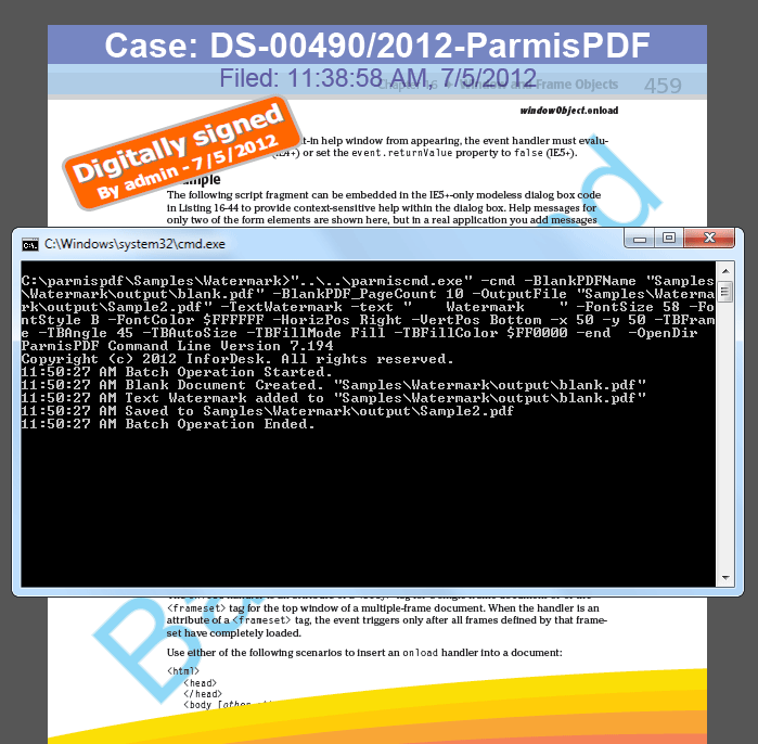 ParmisPDF Command Line 8.3.0.22 software screenshot