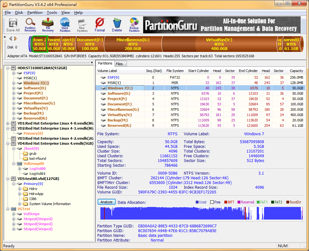 PartitionGuru 4.3.0 software screenshot