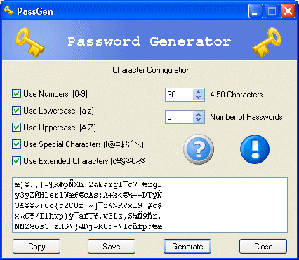 PassGen 1.0 software screenshot